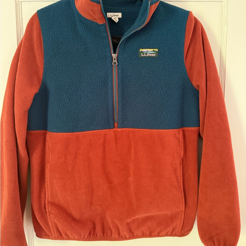 L.L. Bean Women’s Orange and Blue Fleece Jacket